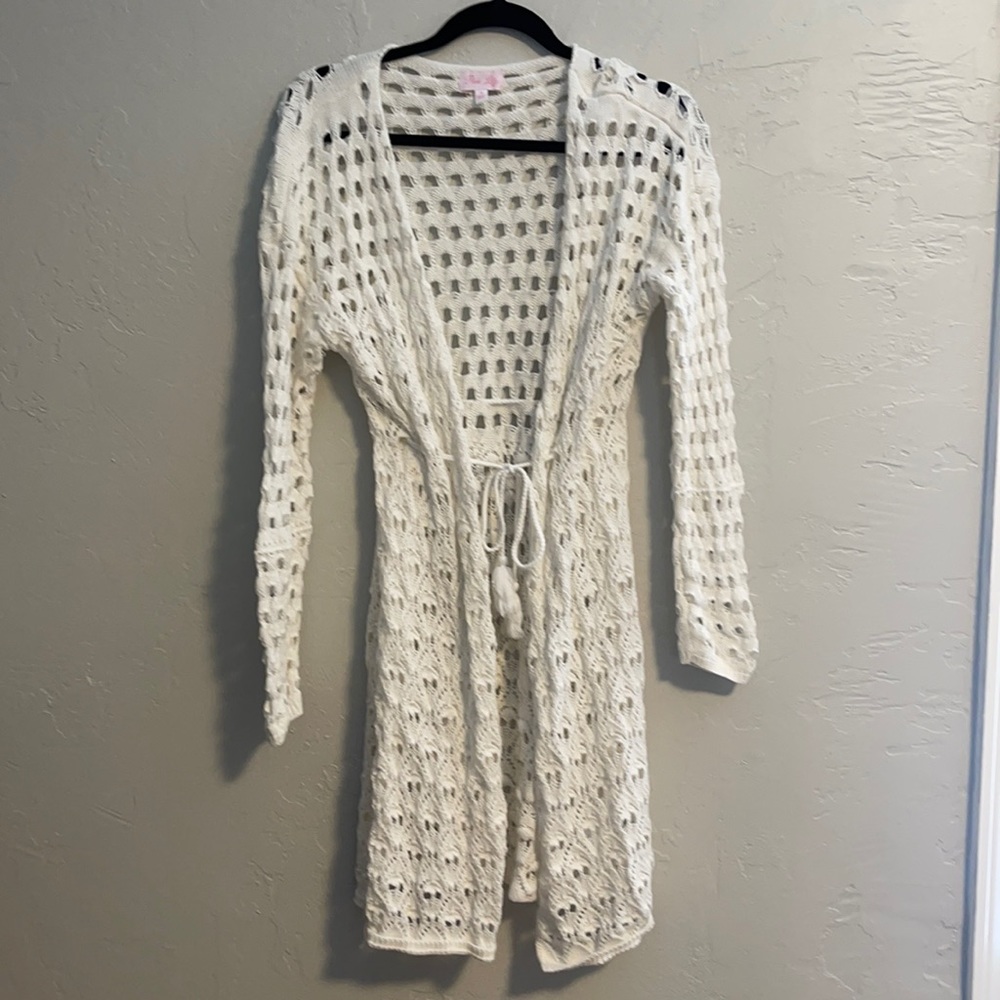 Pink Lily white cardigan